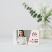 Moderne Rosa Foto Visitenkarte (Stehend Vorderseite)