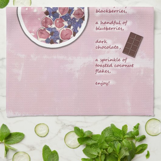 Moderne rosa Fruchtsmoothie Rezept Küche Geschirrtuch (Gefaltet)