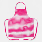 Moderne rosa Fuchsienweiße Streifen Muster chic Schürze (Vorderseite)