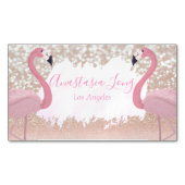 Moderne rosa Funkelnd Flamingo Magnet Business Car (Vorderseite)