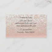 Moderne rosa Funkelnd Flamingo-Visitenkarte Visitenkarte (Rückseite)