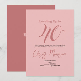 Moderne Rosa Geburtstagseinladung Einladung