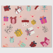 Moderne rosa Geburtstagsmädchen Geschenkpapier (Flach)