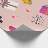Moderne rosa Geburtstagsmädchen Geschenkpapier (Ecke)