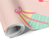 Moderne rosa Geburtstagsmädchen Geschenkpapier (Rolleneckpunkt)