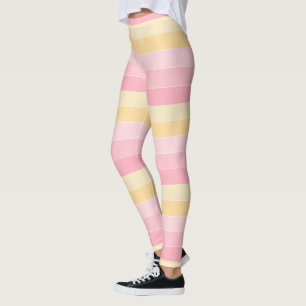 Moderne rosa gelb-weiße Farben Trendvorlage Leggings