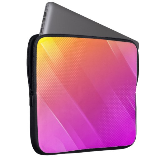 Moderne rosa-gelbe Halbtontextur Laptop-Sieb Laptopschutzhülle (Vorne Rechts)
