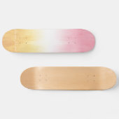 Moderne rosa gelbe Pinselstriche Ombre Skateboard (Horizontal)
