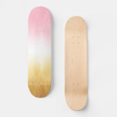 Moderne rosa gelbe Pinselstriche Ombre Skateboard (Vorderseite)