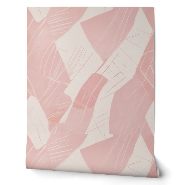 Moderne rosa geometrische Batik Tapete (Abrollen)