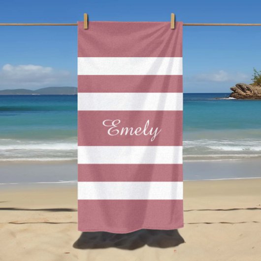 Moderne rosa gestreift strandtuch