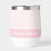 Moderne rosa gestreifte Hochzeit (Links)