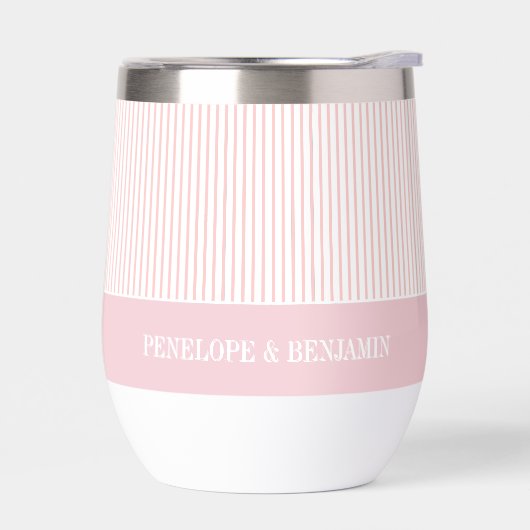 Moderne rosa gestreifte Hochzeit (Links)