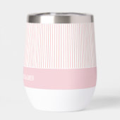 Moderne rosa gestreifte Hochzeit (Rückseite)