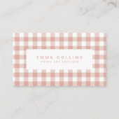 Moderne rosa Gingham-Karo-Design Visitenkarte (Vorderseite)