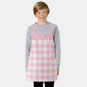 Moderne rosa Gingham-Skriptbezeichnung Schürze (Getragen)