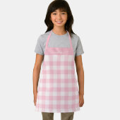 Moderne rosa Gingham-Skriptbezeichnung Schürze (Insitu)