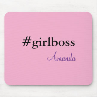 Moderne rosa Girl Boss & Name | Bestes girly-Mausp Mousepad