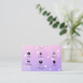 Moderne rosa Girly Gradient Juwelierpflege Busines Visitenkarte (Stehend Vorderseite)