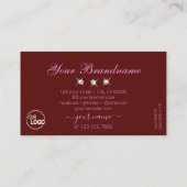 Moderne rosa, glänzende Diamanten mit Logo Visitenkarte (Rückseite)