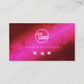 Moderne rosa, glänzende Diamanten mit Logo Visitenkarte (Vorderseite)