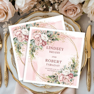 Moderne rosa Glitter-Hochzeitspapier-Servietten Serviette