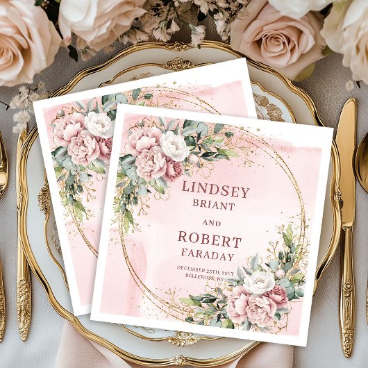 Moderne rosa Glitter-Hochzeitspapier-Servietten Serviette