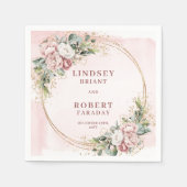 Moderne rosa Glitter-Hochzeitspapier-Servietten Serviette (Vorderseite)