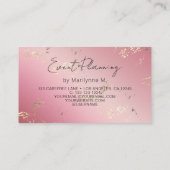 Moderne rosa Glitzer Balloons Business Card Visitenkarte (Rückseite)