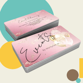 Moderne rosa Glitzer Balloons Business Card Visitenkarte