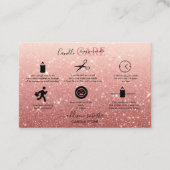 Moderne rosa Glitzer Candle Care Visitenkarte (Vorderseite)