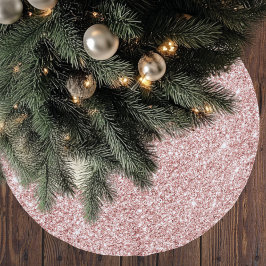 Moderne rosa Glitzer Glitzern Polyester Weihnachtsbaumdecke