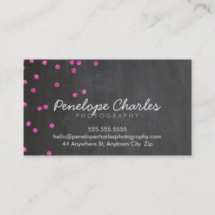 MODERNE, rosa Glitzer Konfetti-Dots-Tafel Visitenkarte