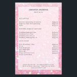 Moderne Rosa Glitzer Salon Preisliste Flyer<br><div class="desc">Modern,  Pink,  Glitter,  Wohnzimmer,  Price List Flyer. Edit your product in a few minuten by adding your data. You can change the font/color/position by further personalization.</div>