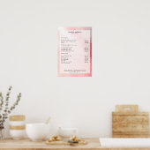 Moderne Rosa Glitzer Salon Preisliste Poster (Küche)