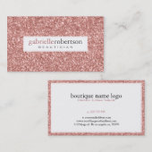 Moderne Rosa Glitzer Textur Weiße Akzente Visitenkarte (Vorne/Hinten)