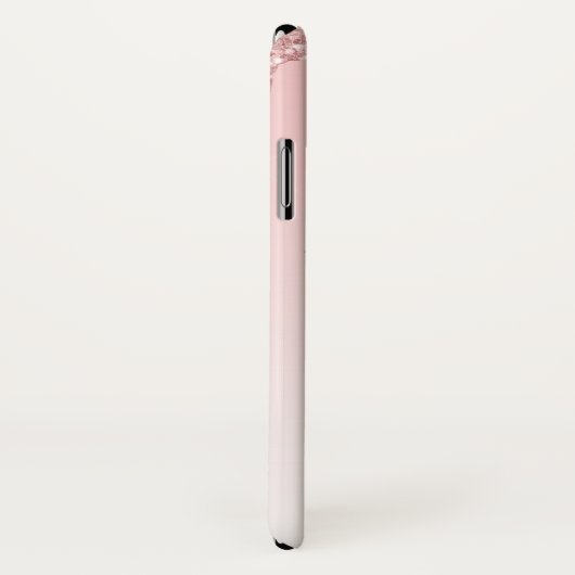 Moderne rosa Glitzer Tropfen & Eyelashes Case-Mate iPhone Hülle (Hinten/Rechts)