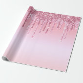 Moderne rosa Glitzer Tropfen Graphic Geschenkpapier (Ungerollt)