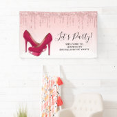 Moderne rosa Glitzer-Tropfen & High Heels Banner (Insitu)