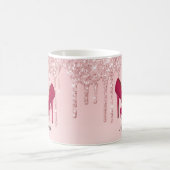 Moderne rosa Glitzer-Tropfen & High Heels Kaffeetasse (Mittel)