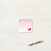 Moderne rosa Glitzer-Tropfen & High Heels Post-it Klebezettel (Auf Schreibtisch)