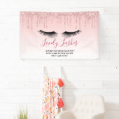 Moderne rosa Glitzer Tropfen und Black Eyelashes B Banner (Insitu)