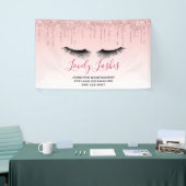Moderne rosa Glitzer Tropfen und Black Eyelashes B Banner (Messeveranstaltung)