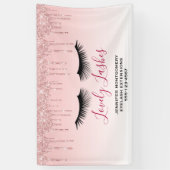 Moderne rosa Glitzer Tropfen und Black Eyelashes B Banner (Vertikal)