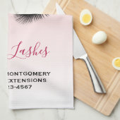 Moderne rosa Glitzer Tropfen und Black Eyelashes B Geschirrtuch (Viertel Falte)