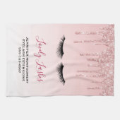 Moderne rosa Glitzer Tropfen und Black Eyelashes B Geschirrtuch (Horizontal)