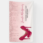 Moderne rosa Glitzer-Tropfen und High Heels Busine Banner (Vertikal)