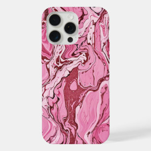 Moderne rosa glitzernde Marmor-Optik iPhone 15 Pro Max Hülle