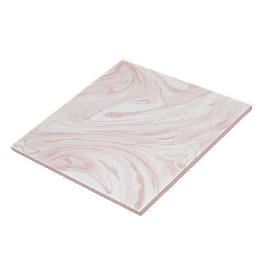 Moderne rosa glitzernde Marmoroptik Fliese (Seite)