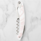 Moderne rosa glitzernde Marmoroptik Kellnermesser (Vorderseite)